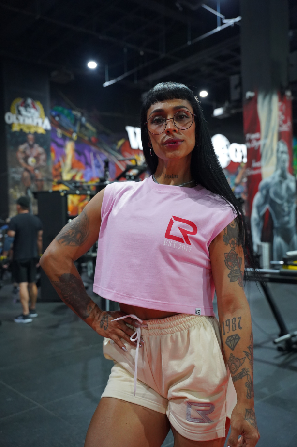 Crop Top Cotton Pink