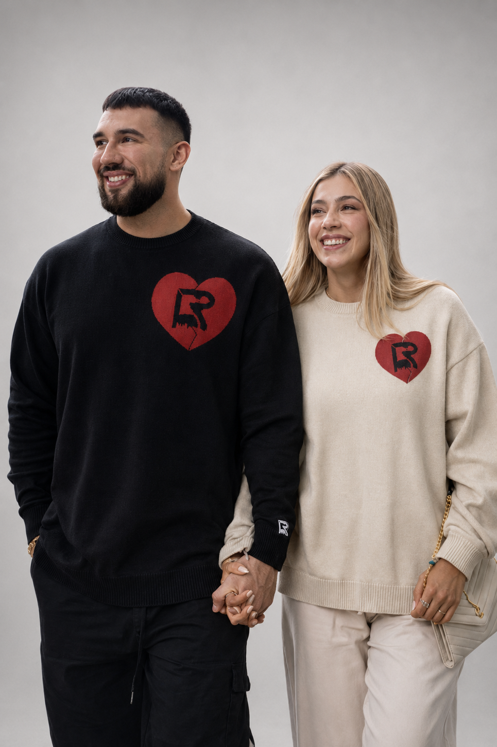 Suéter Broken Heart Color Beige Oversize